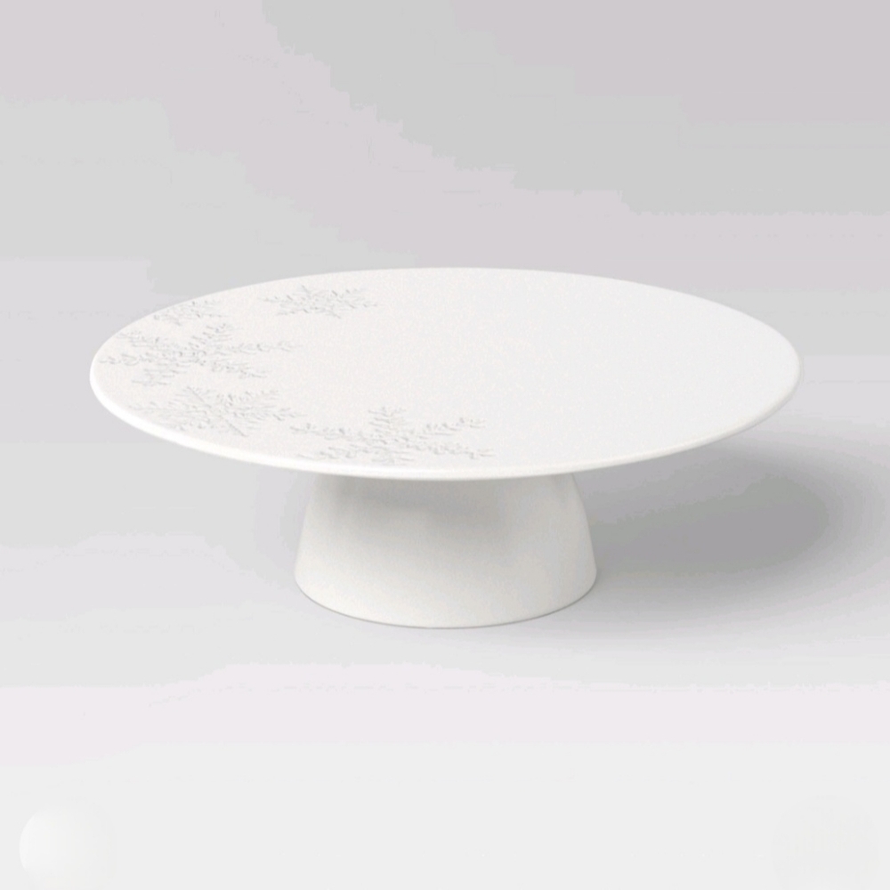 Threshold 12" Stoneware Snowflake Pedestal